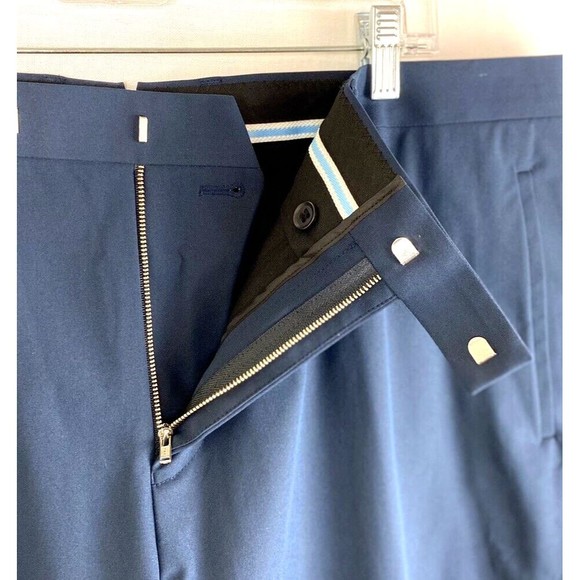 Sene Slacks Dress Pants Men's 40x28 (42x29) Custom Made Flextech Stretch Navy - Picture 6 of 14